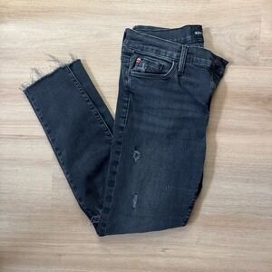 Hudson Jeans Natalie Women's 29 Ripped Distressed Charcoal Skinny Jeans Grunge